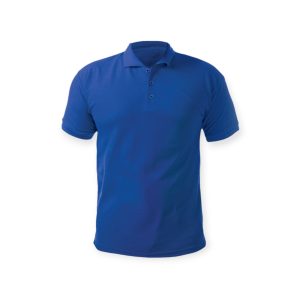 Polo Yaka Mavi Tişört - Pike Kumaş, %100 Pamuk